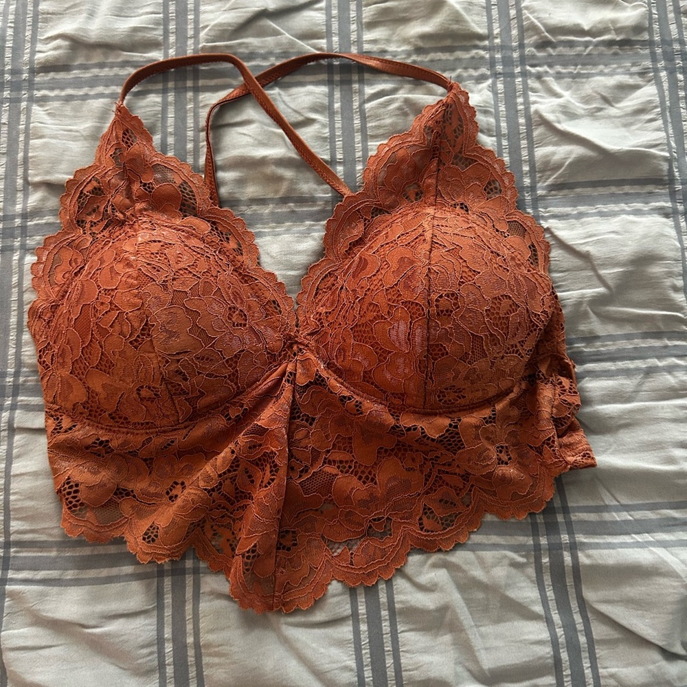Bozzolo Lace Bralette in Warm Orange